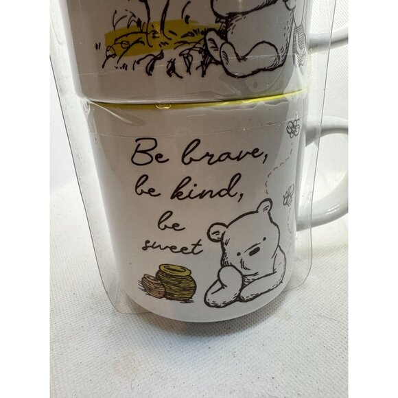Disney Winnie the Pooh "Sweet & Kind" Quote Ceramic Mug Set of 2 NW - Picture 3 of 10